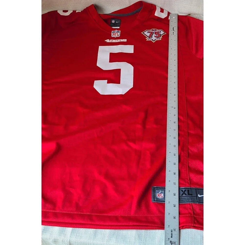 Nike Trey Lance #5 San Francisco 49ers 75th Anniversary Jersey Men's XL Red